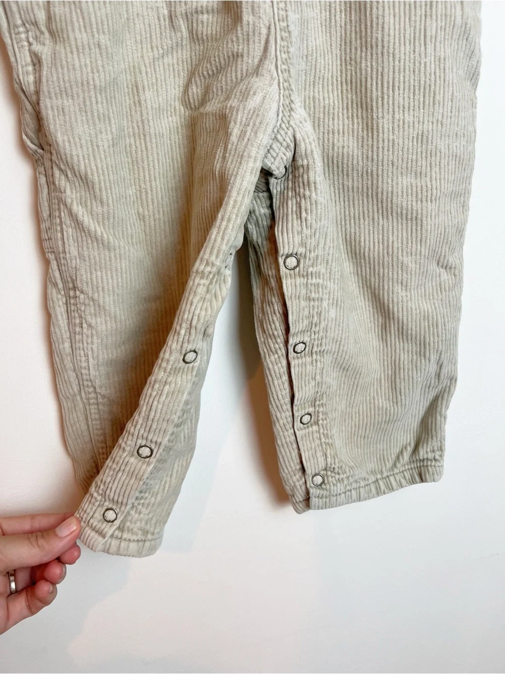 Vintage Old Navy Baby Boys Corduroy Overalls 18-24 Months Tan Snap